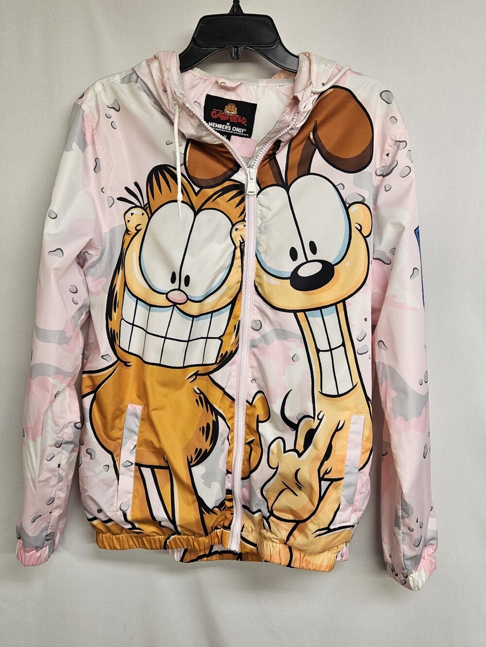 Members Only Garfield and Odie All-over Print Medium Windbreaker Jacket